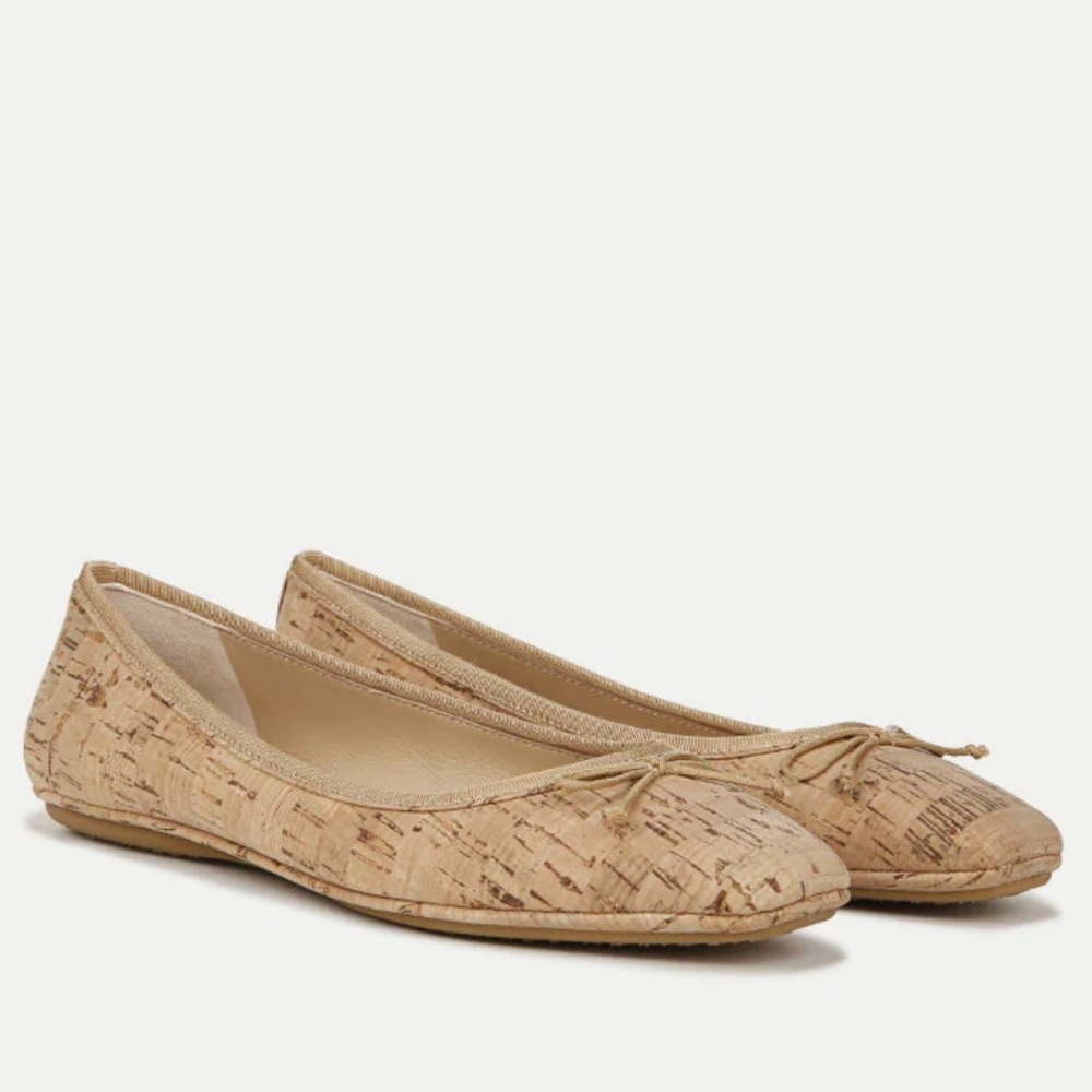 Veronica Beard Beatrix Cork Ballet Flats in Natural in Size 6  & 6.5